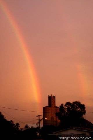 Double rainbow at sunset in Australia