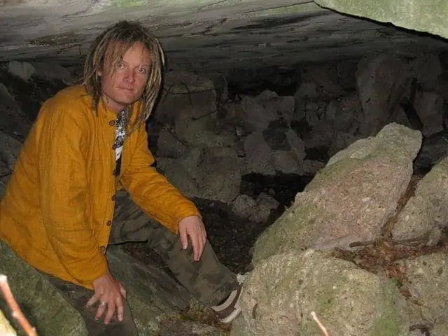Me in part of the remains of the bunker