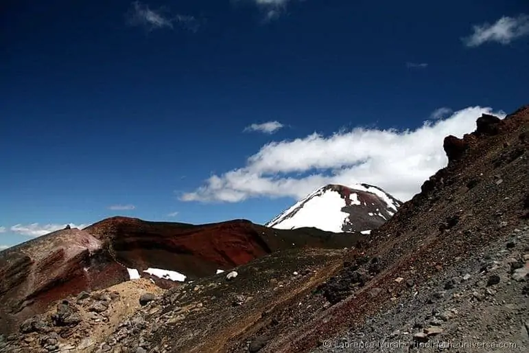 Red crater with Ngauruhoe in background Red crater with Ngauruhoe in background