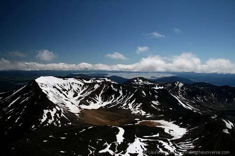View of Mount Tongariro from Mount Ngauruhoe View of Mount Tongariro from Mount Ngauruhoe