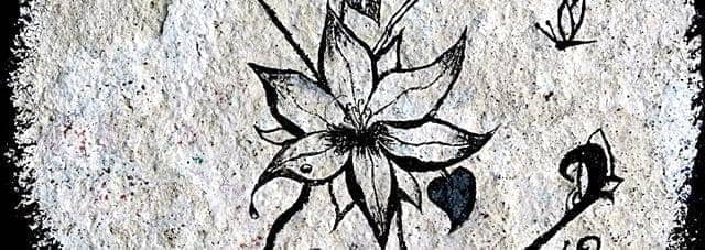 Flower painting rock