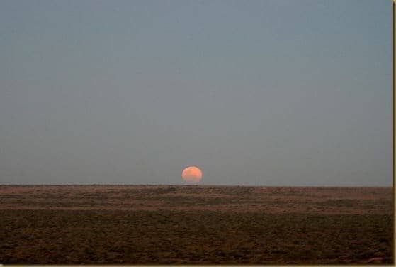 Moon rise over outback