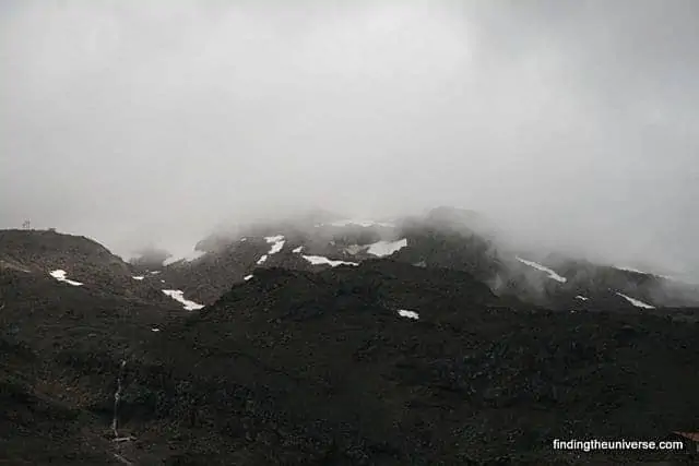 Waterfalls clouds and the slopes of Ruapehu