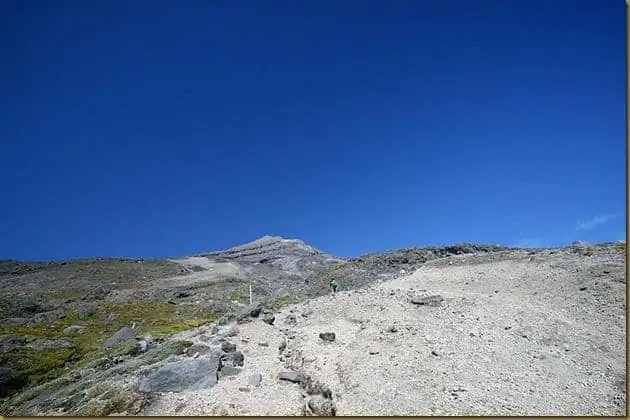Scree slope up Taranaki