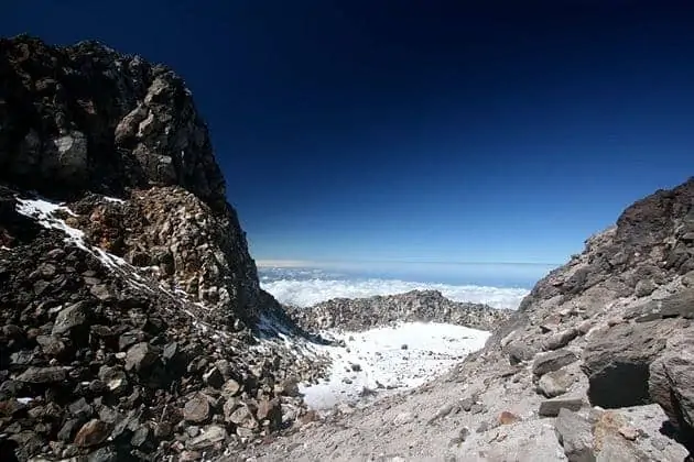 Snowy mountain and clouds Snowy mountain and clouds
