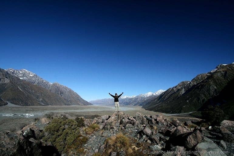 Laurence at the end of the Tasman Glacier