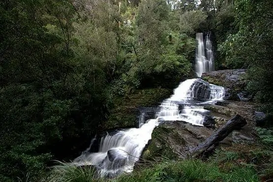 Mitai waterfall flowing slow exposure