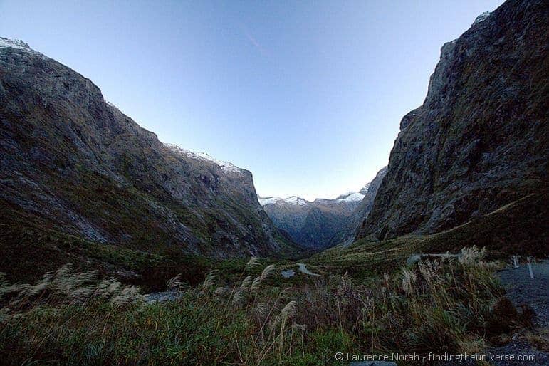 Road to milford through mountain passes