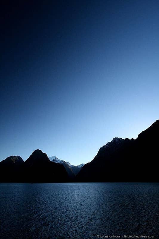 South Island New Zealand - Milford sound silhouette