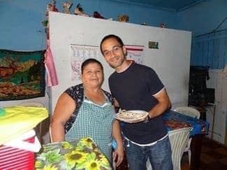 Baleada with Hondumama in her restaurant-living room