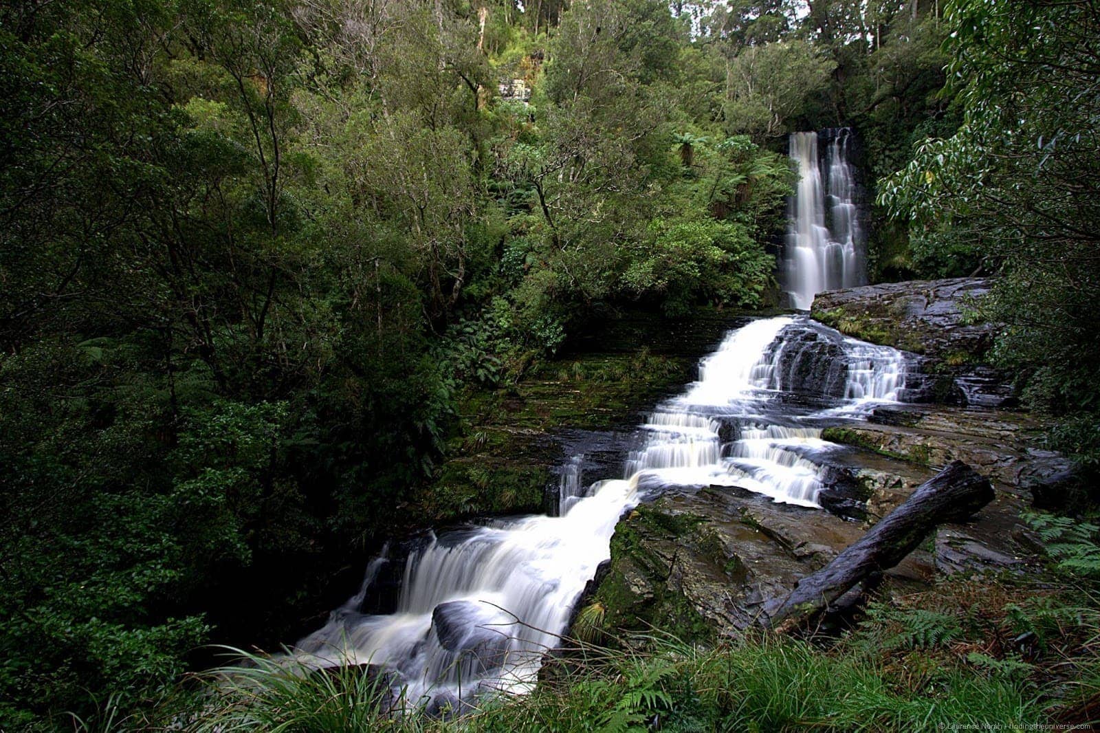 Mitai waterfall flowing slow exposure
