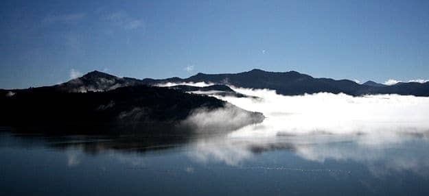 Clouds over hills