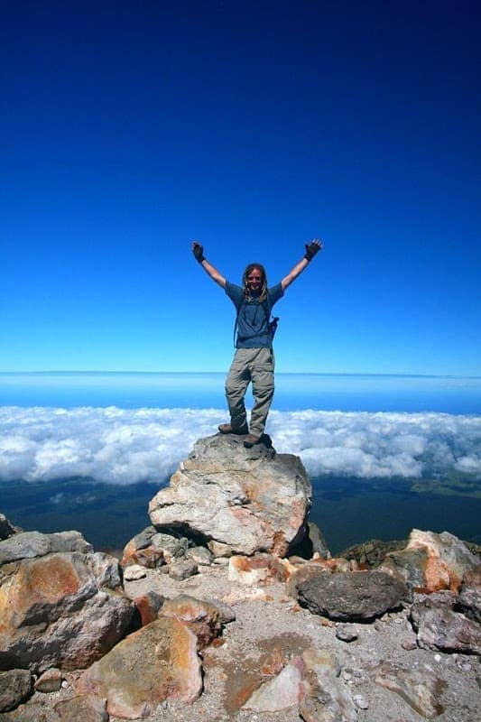 Laurence top of Mount Taranaki