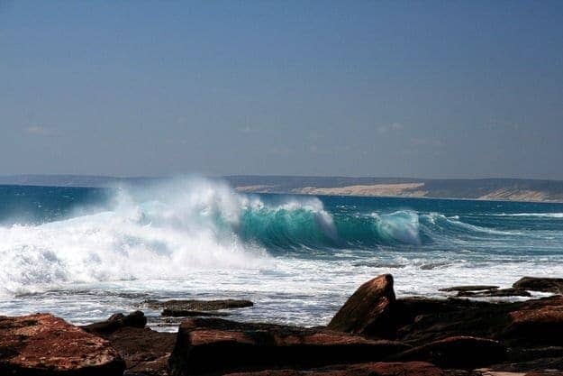 Waves carshing on the coastline of Kalbarri Western Australia