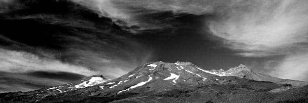 Black and white mountain