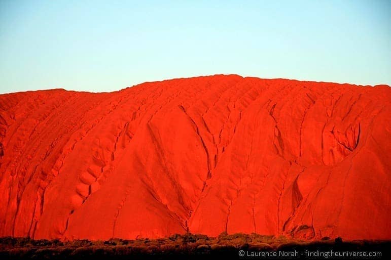 Part of Uluru at sunset