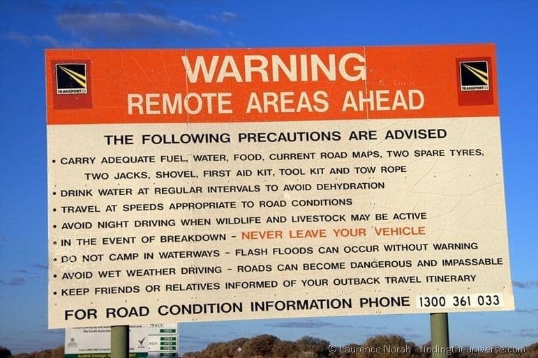 Road warning sign - South Australia