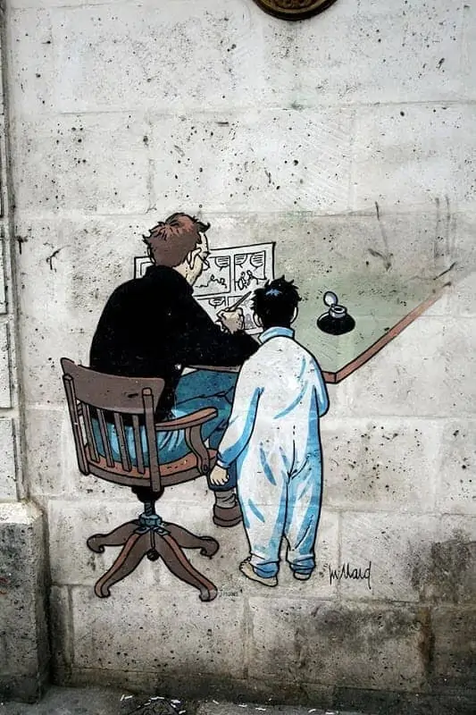 Street Art French Angouleme Man and child drawing.png Street Art French Angouleme Man and child drawing.png