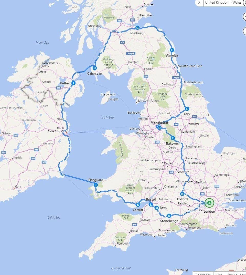 self drive tours of uk and ireland