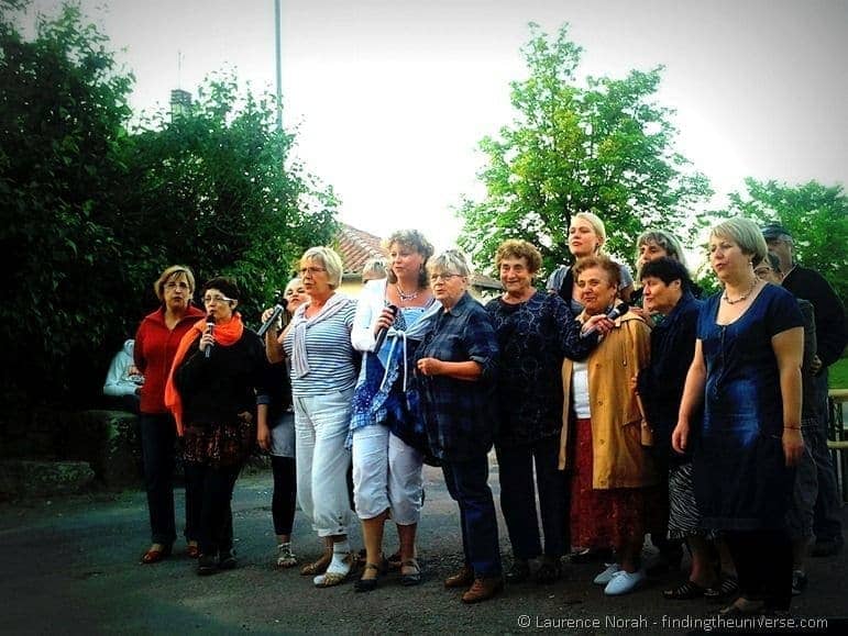 Ladies of the village singing Karaoke