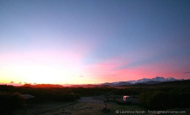 Sunrise campsite New Zealand