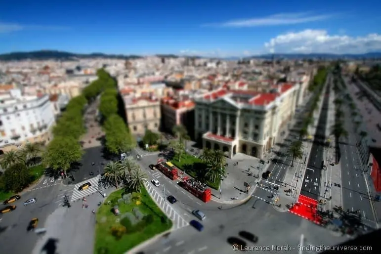 tilt shift from Colombo Statue barcelona 2 tilt shift from Colombo Statue barcelona 2