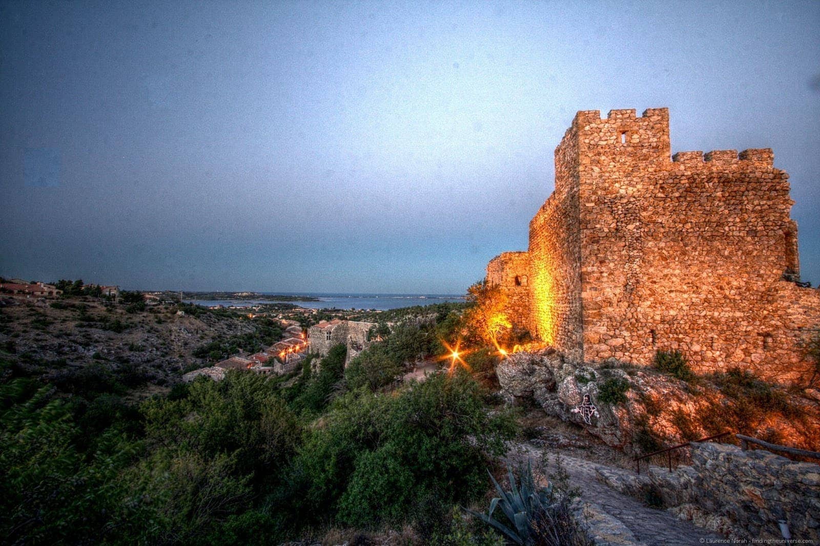 Fitou castle sunset evening