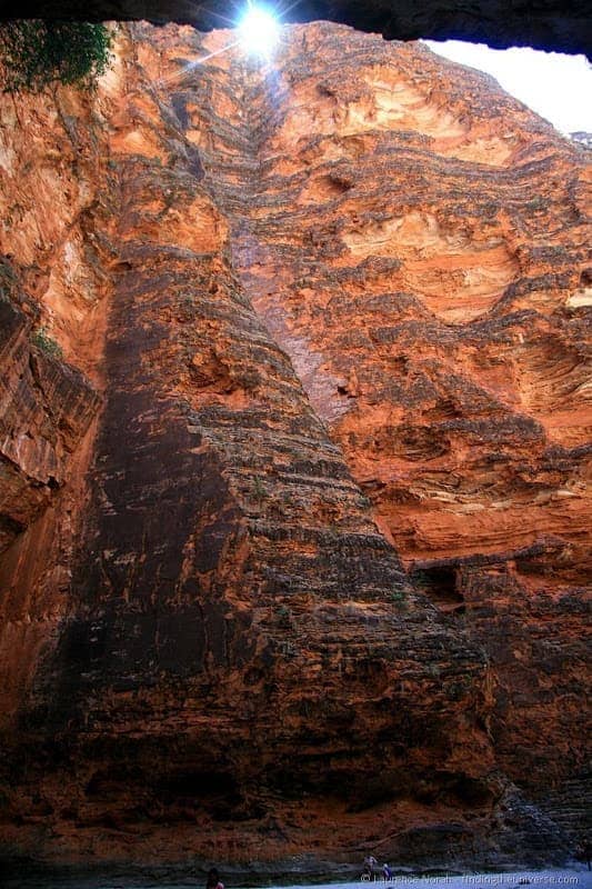 Purnululu bungle bungle cathedral gorge and sun