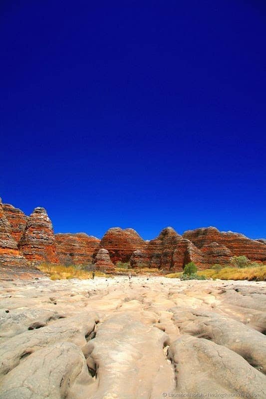 Purnululu bungle bungle rock formation dry river bed 2