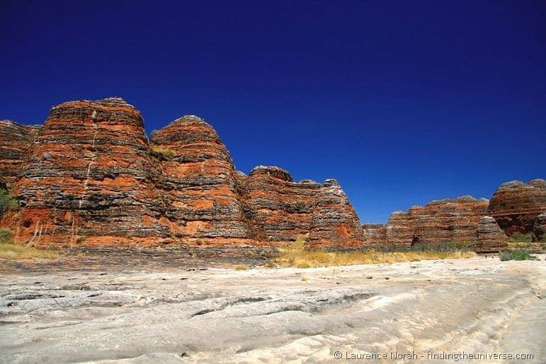 Purnululu bungle bungle rock formation dry river bed