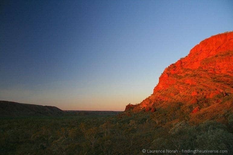 Sunset over Purnululu bungle bungle mountain range