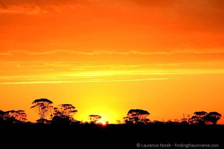 Sunset outback australia