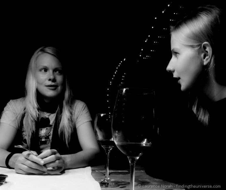 Vera and Anaelle - two lovely girls enjoying some wine