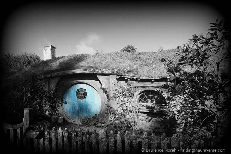 blue Hobbit hole in hobbiton New Zealand blue Hobbit hole in hobbiton New Zealand