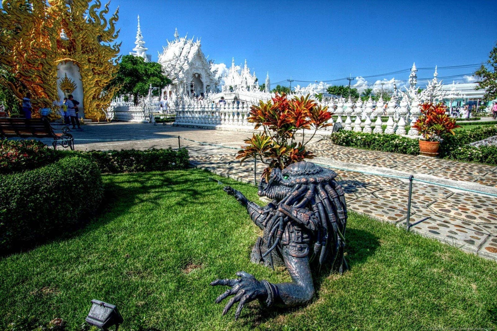 Alien statue White temple Chiang Rai Thailand