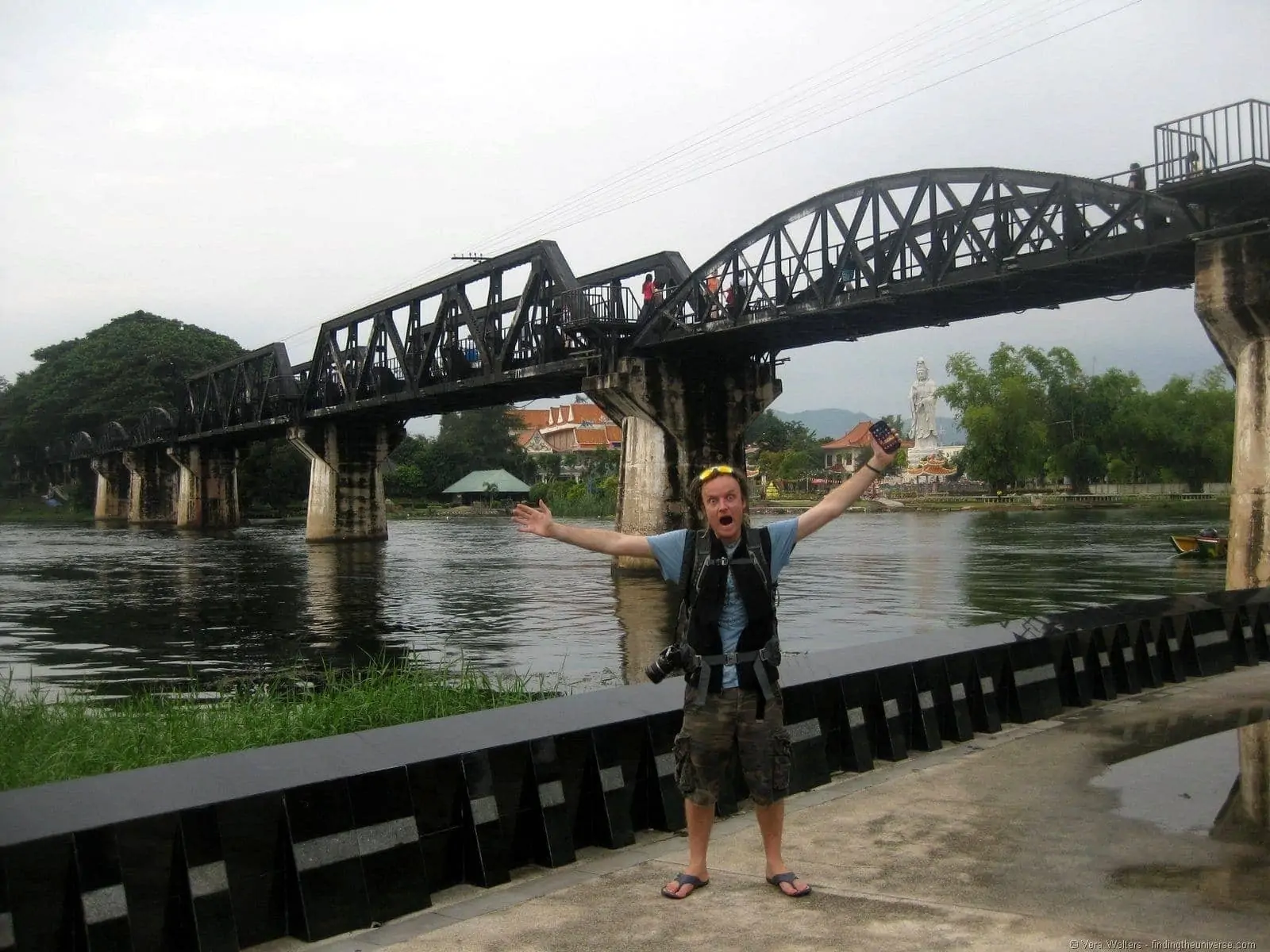 Laurence Scottevest under River Kwai bridge
