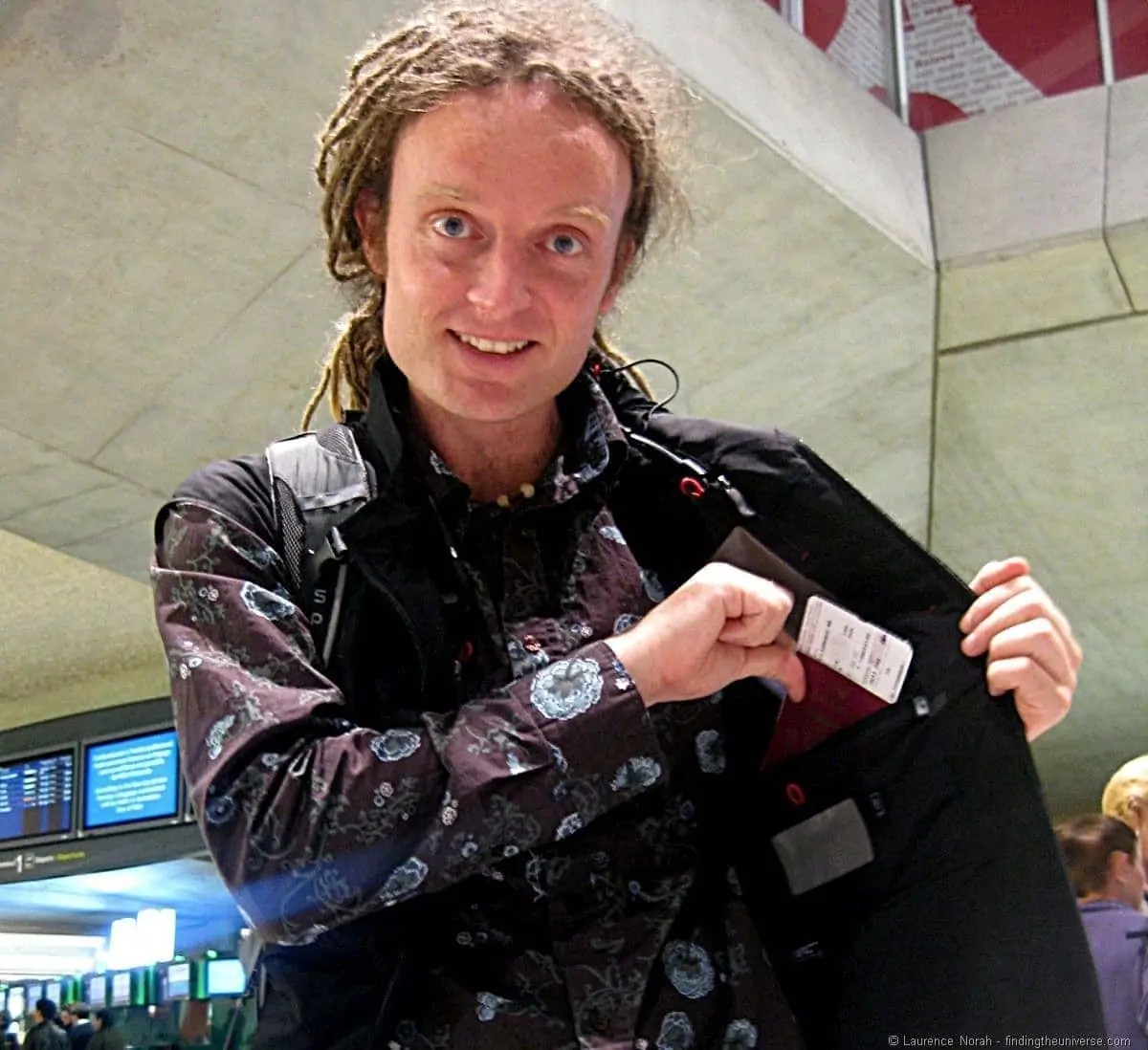 Laurence rocking the passport pocket