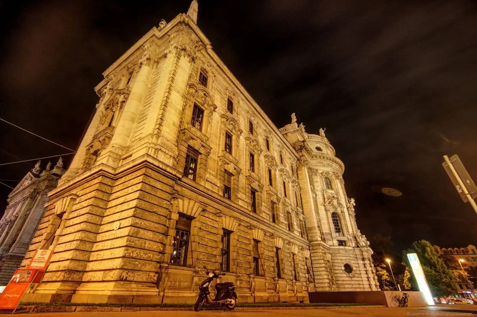 Munich palace of Justice night edited