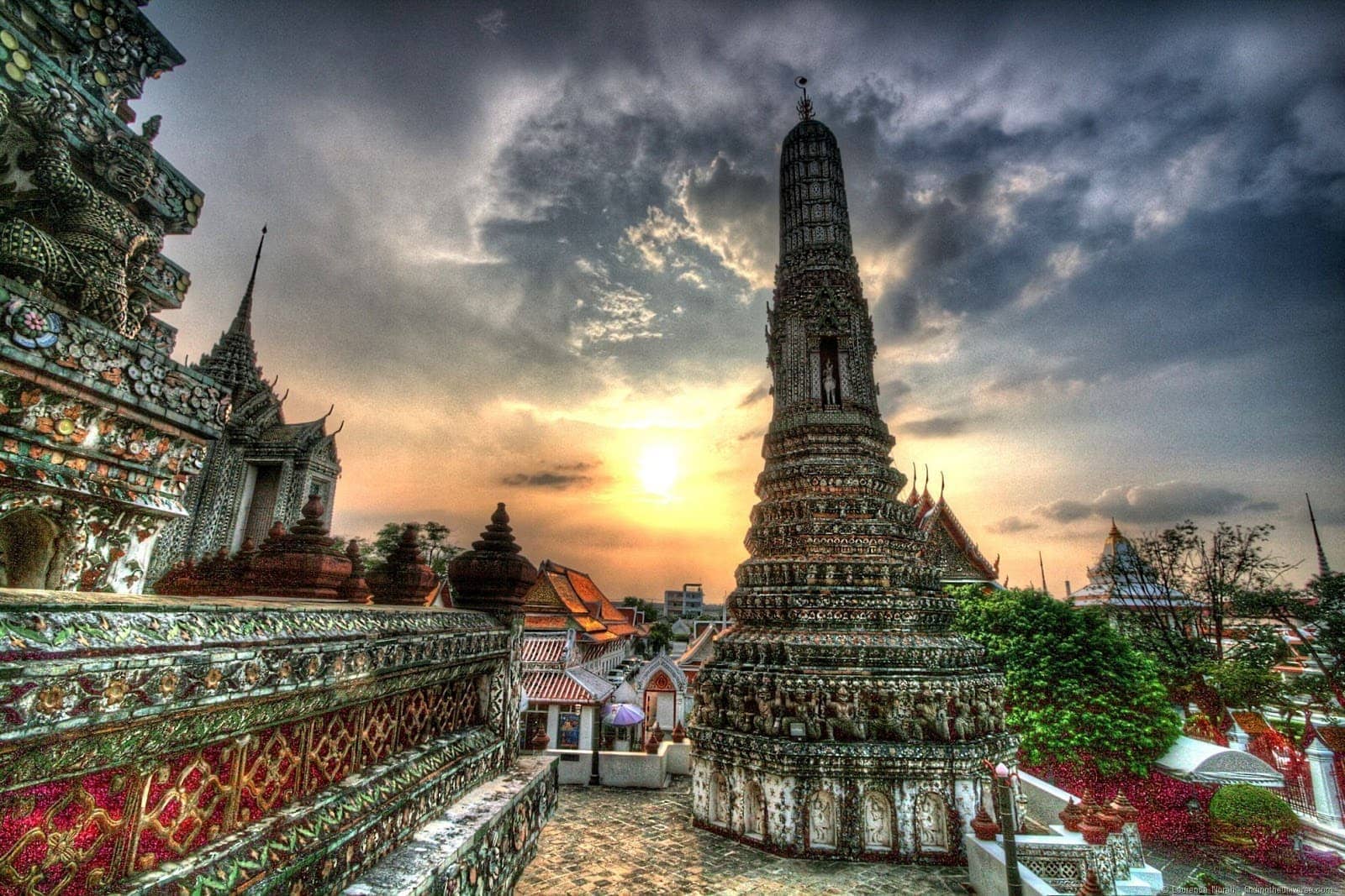 Wat Arun temple sunset Bangkok Thailand