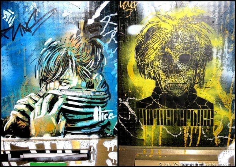 Andy warhol yellow street art skull girl wrapped up Barcelona