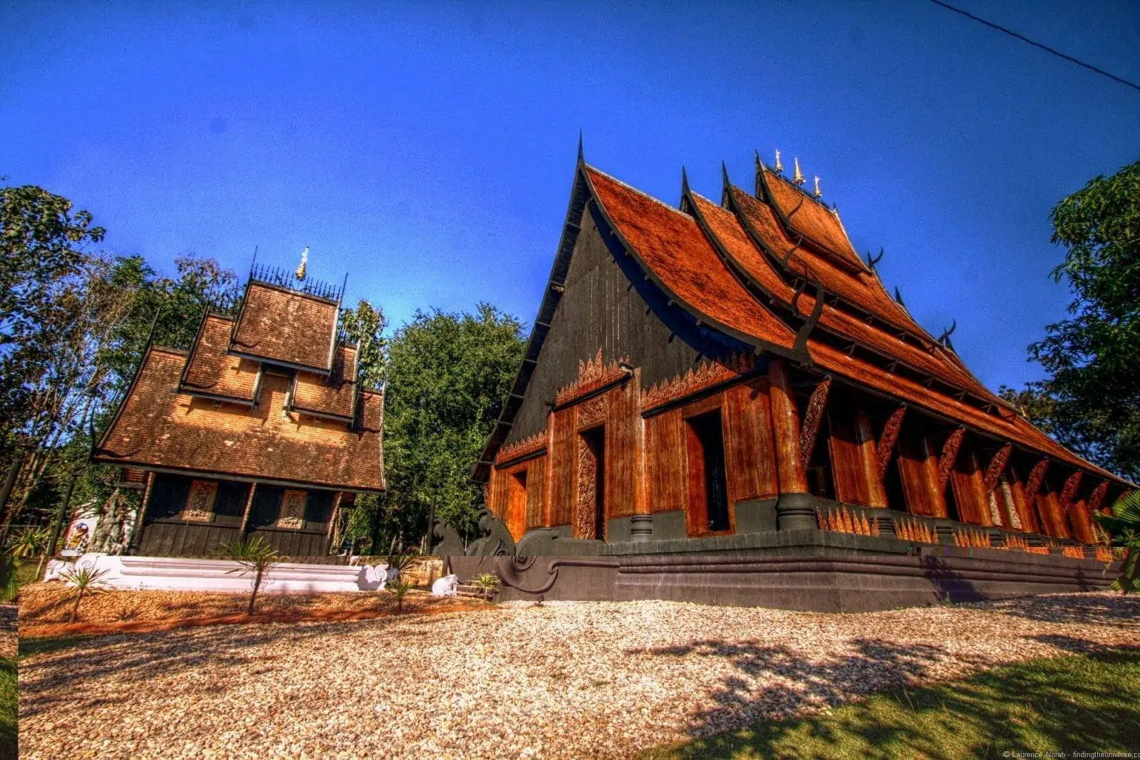 Black temple Chiang Rai main building front and small building