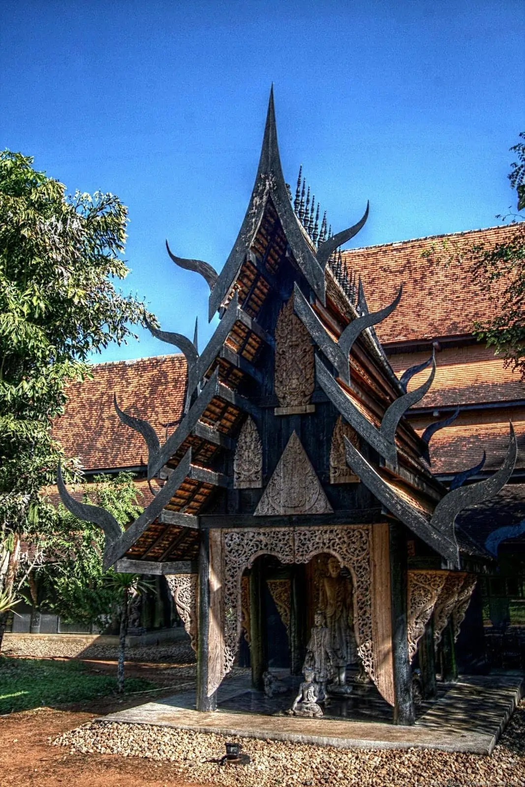Black temple small house Chiang Rai Thailand