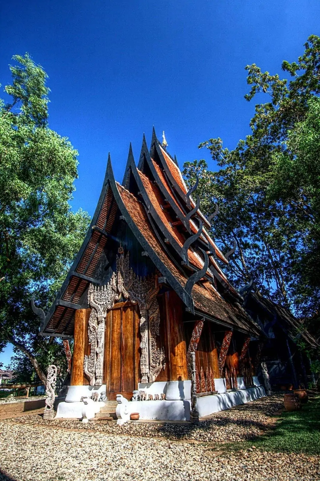 Black temple small house Chiang Rai Thailand