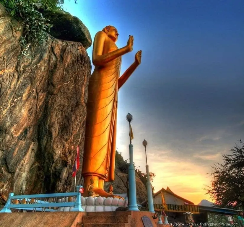 Buddha statue sunset Hua Hin Takieb Village beach Buddha statue sunset Hua Hin Takieb Village beach
