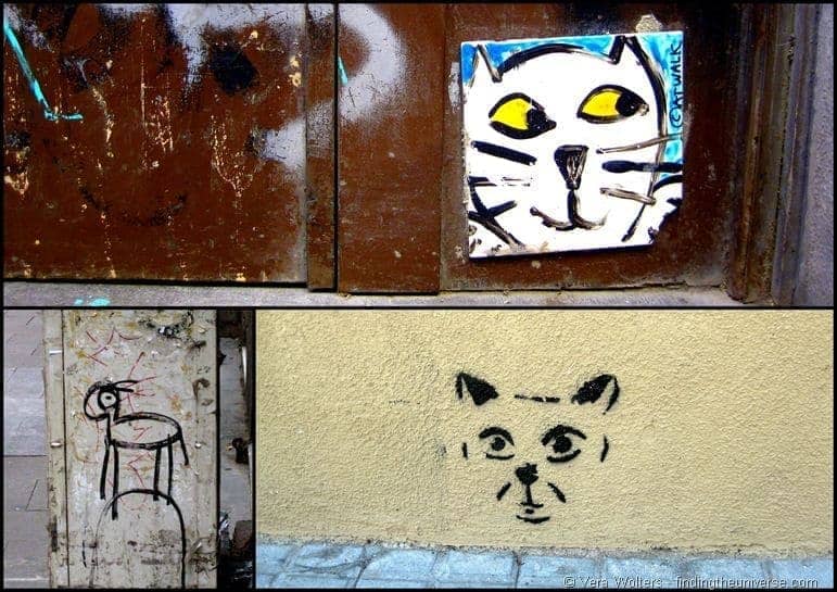 Cat collage Barcelona street art