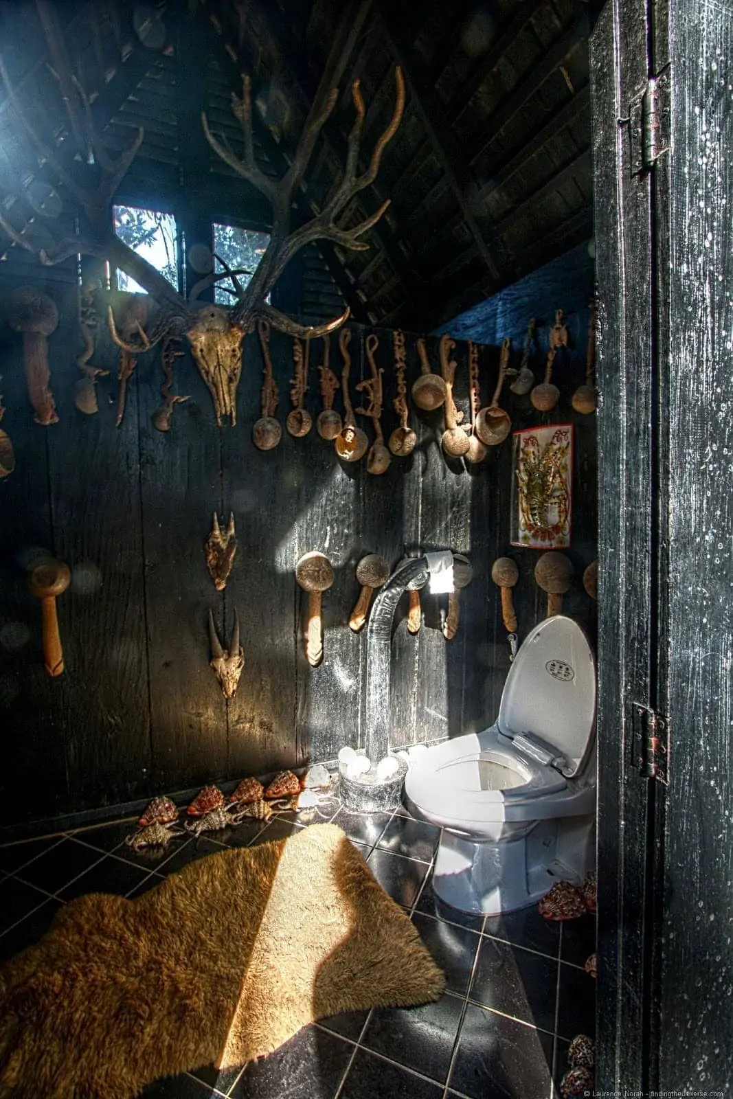Unusual toilet at the Black temple Chiang Rai