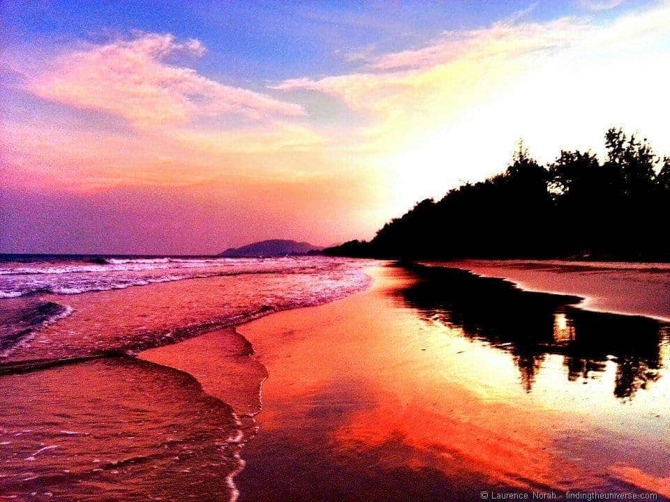 Sunset Hua Hin beach Thailand phone