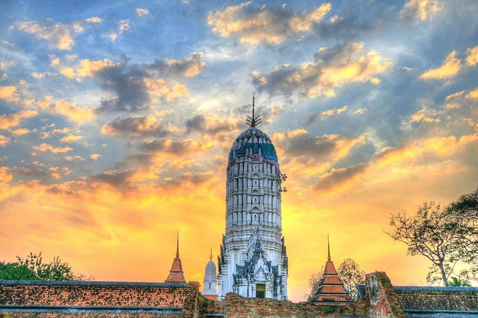 Wat Phutthaisawan prang on the south bank of the Chao Phraya in Ayutthaya