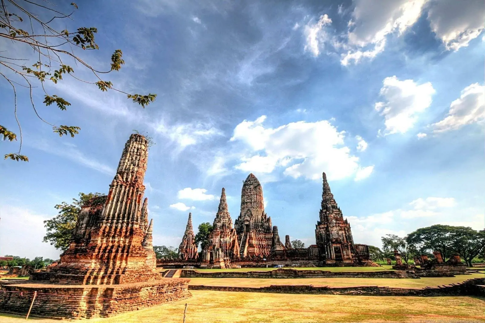 Wat Chaiwatthanaram Khmer-style prang complex on the west bank of the river