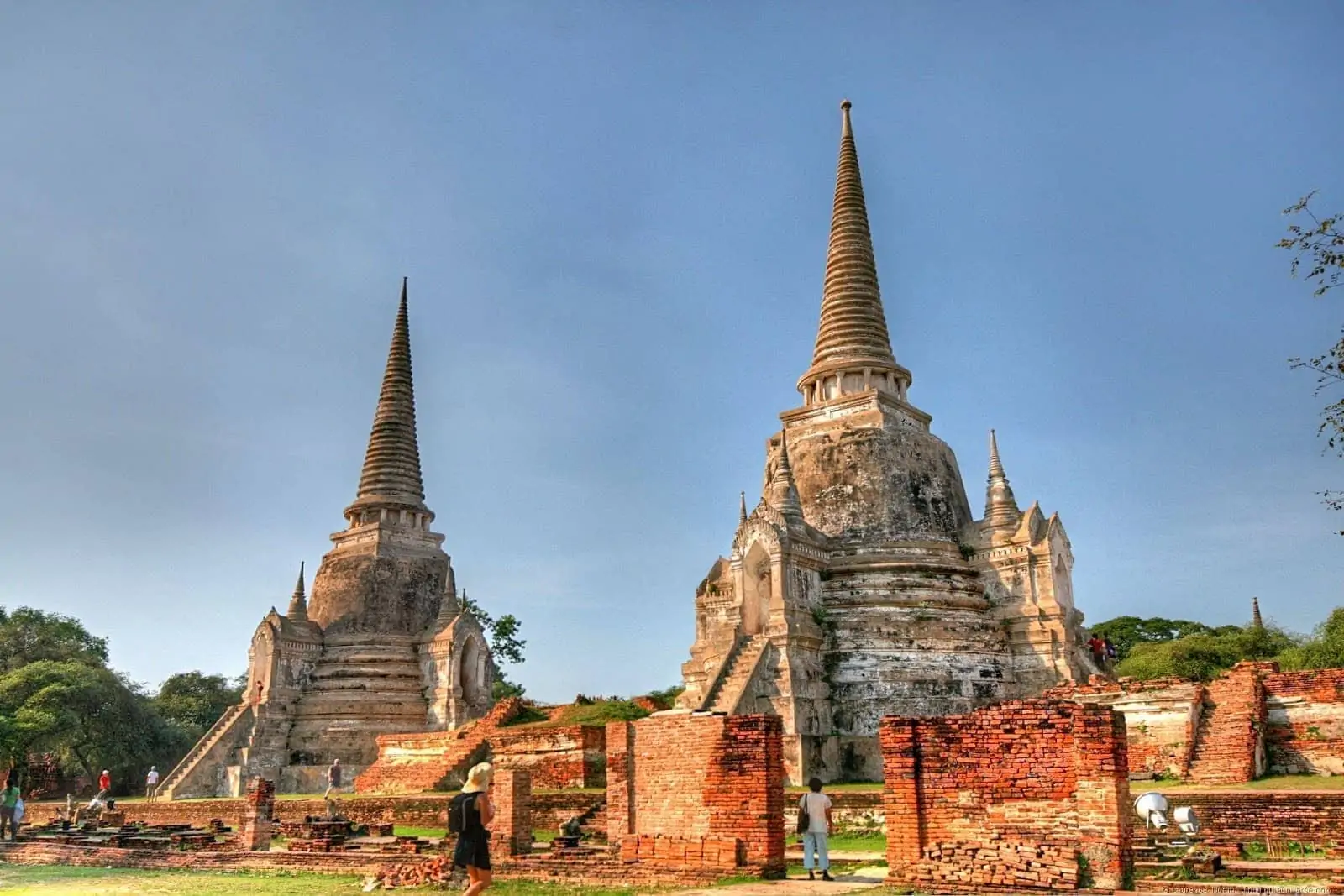 Three bell-shaped chedis at Wat Phra Si Sanphet, the symbol of Ayutthaya